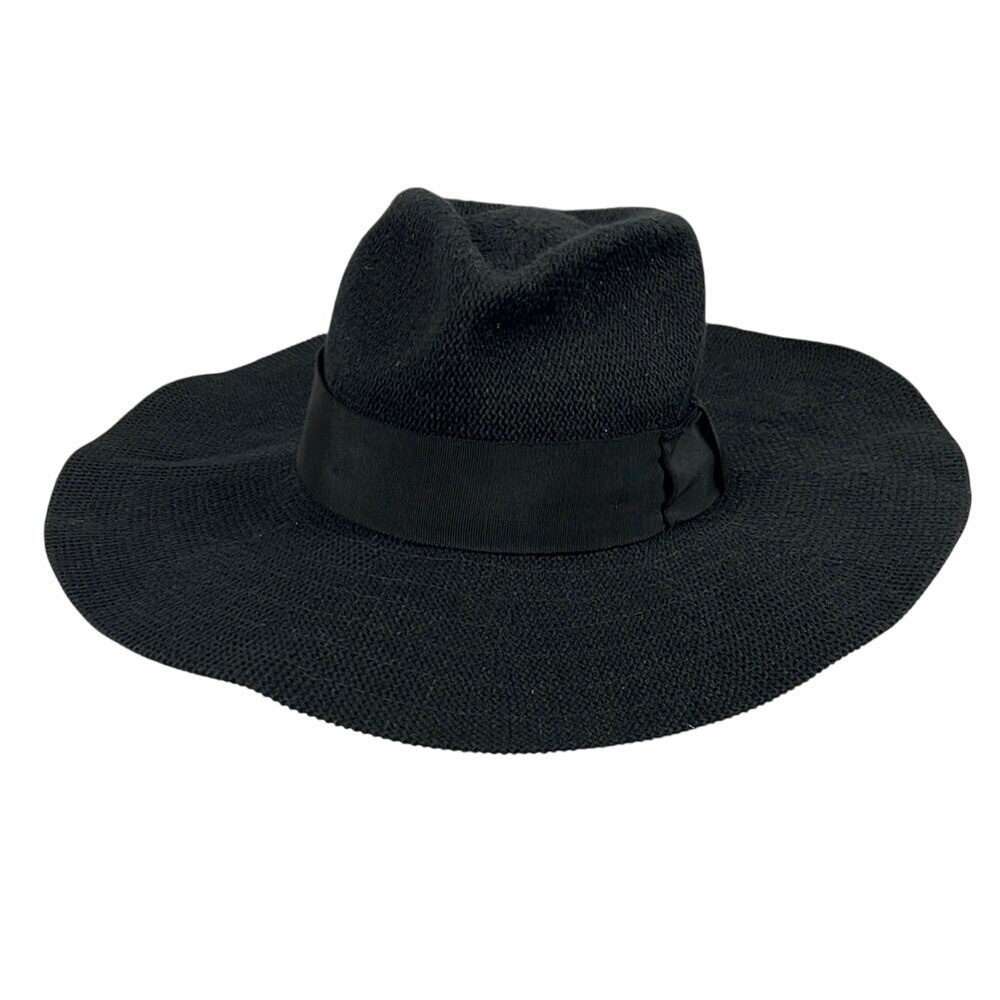 Brixton Wide-Brim Hat  Womens Size XS 6 3/4‎ Black Woven